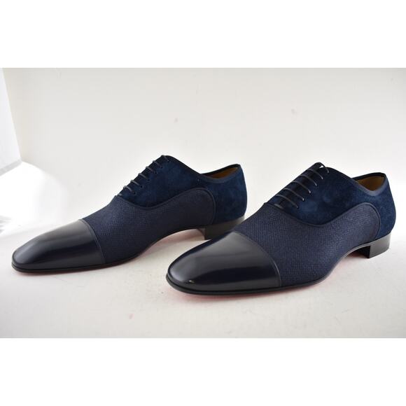 Christian Louboutin Greggo Flat Marine Blue Lace Up Oxford Dress Loafer 46 13 main image 8